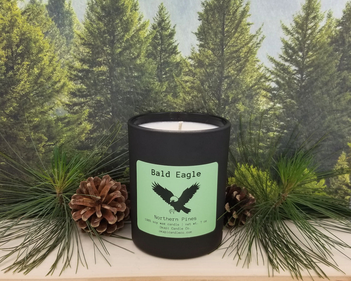 Bald Eagle Soy Candle - Northern Pines Fragrance