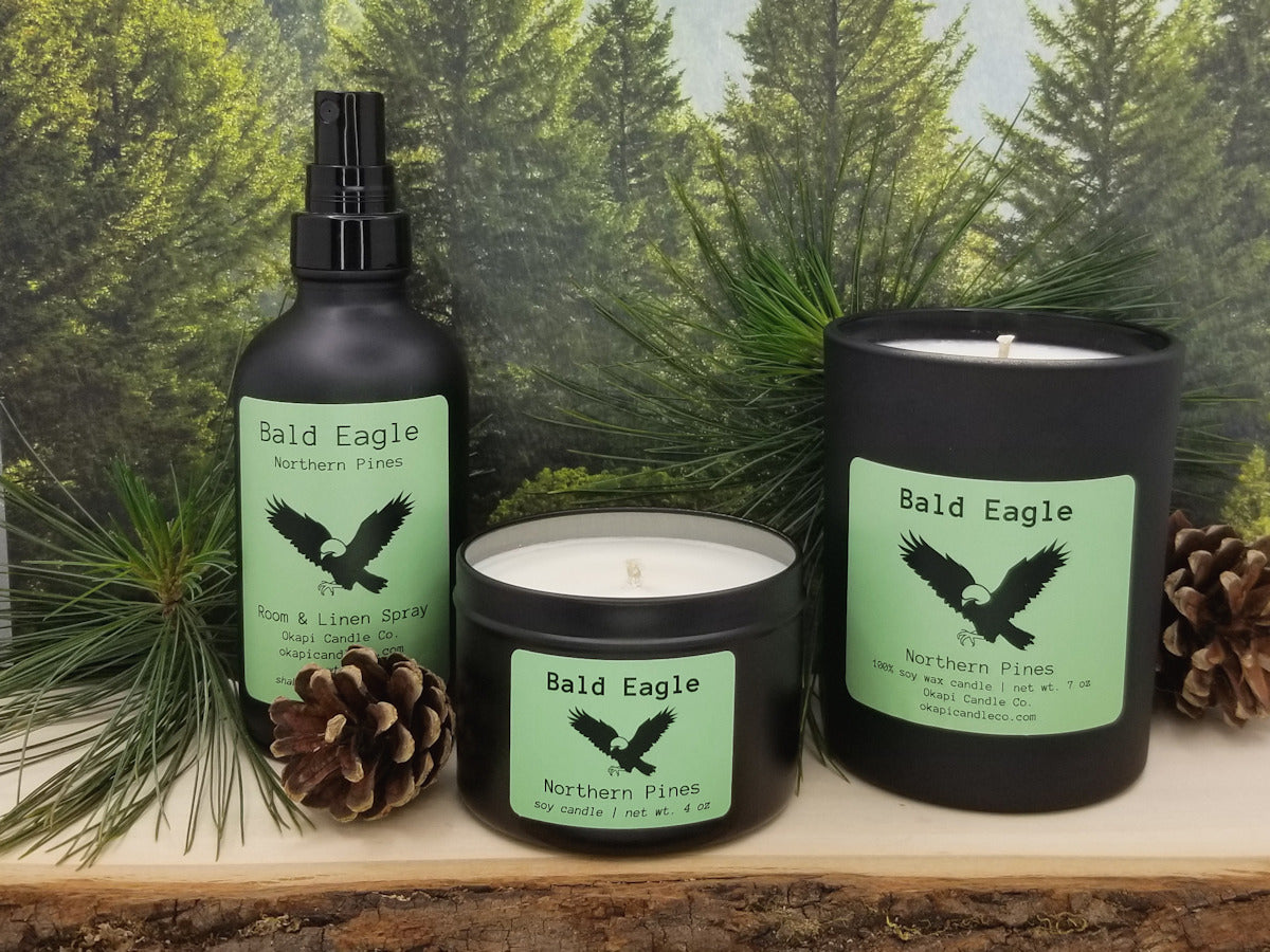 Bald Eagle Soy Candle - Northern Pines Fragrance