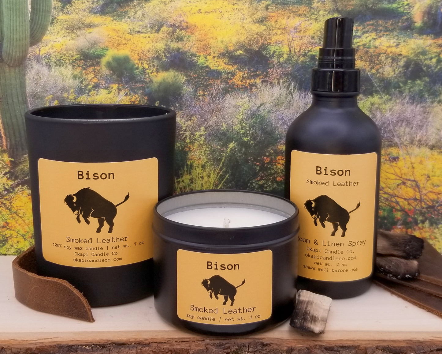 Bison Soy Candle - Smoked Leather Fragrance