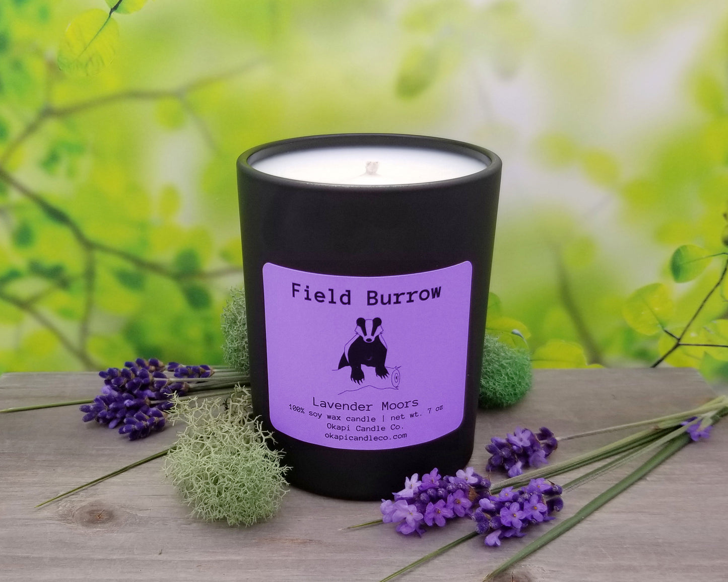 Field Burrow Badger Soy Candle - Lavender Moors Fragrance