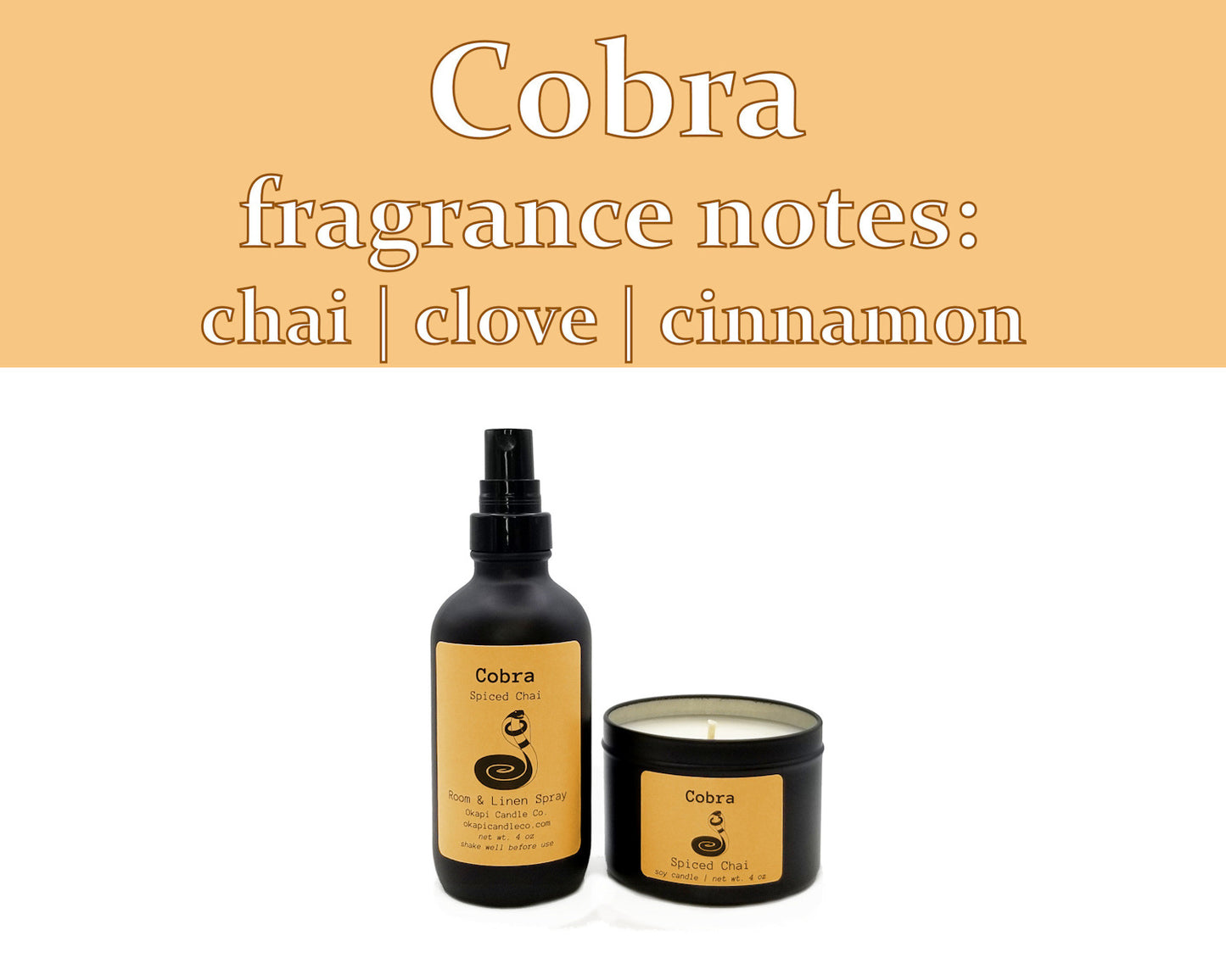 Cobra Soy Candle - Spiced Chai Fragrance