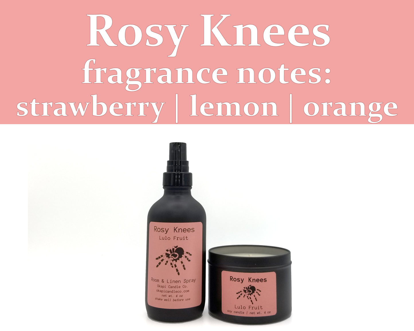 Red Kneed Tarantula Spider Inspired Soy Candle - Lulo Fruit Fragrance