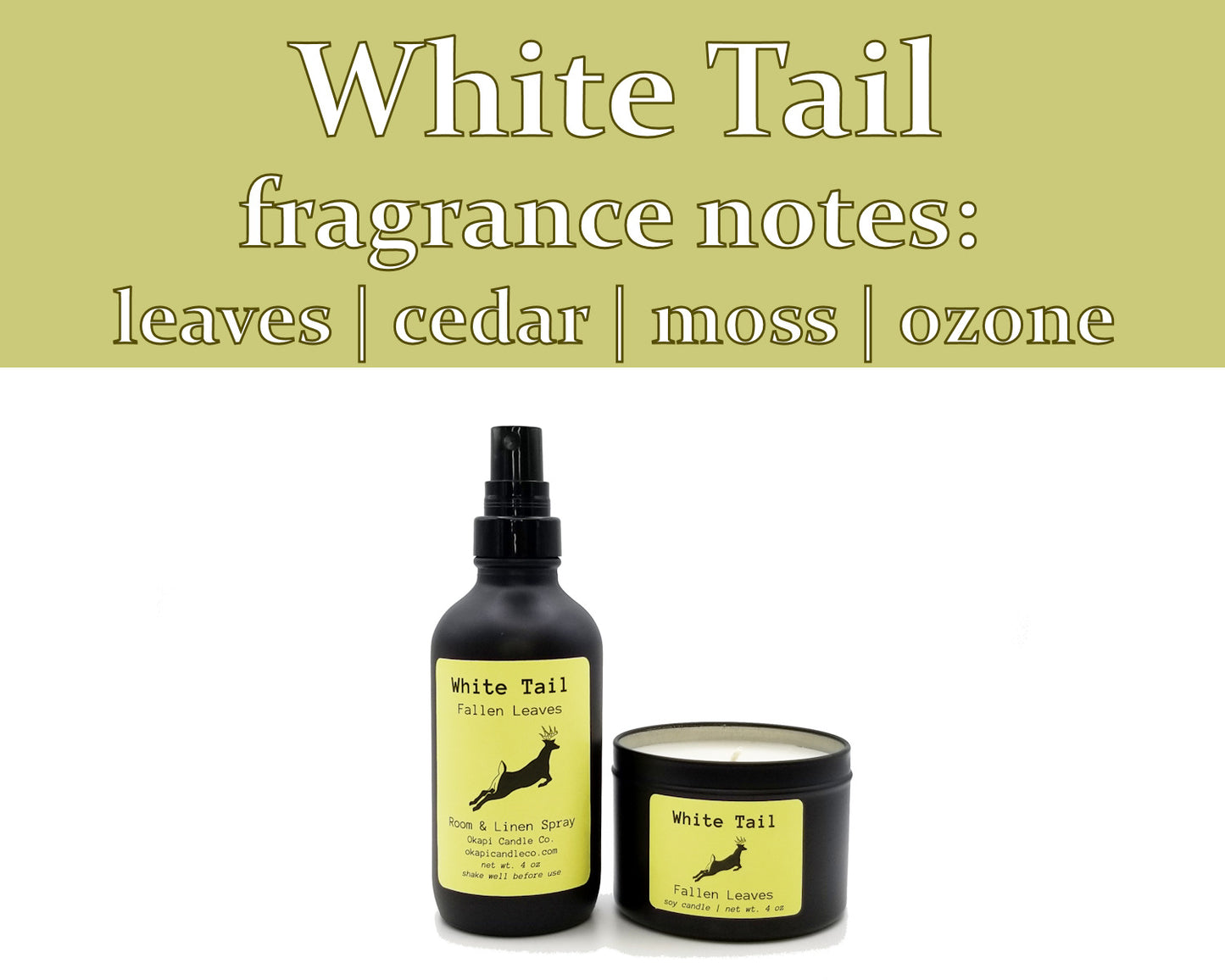 White Tail Deer Soy Candle - Fallen Leaves Fragrance