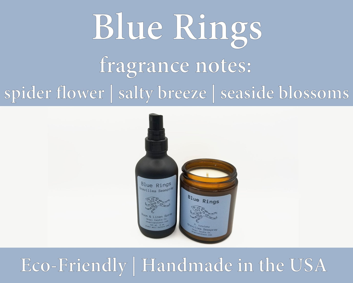 Blue Ringed Octopus Room & Linen Spray - Coastal Flower Fragrance