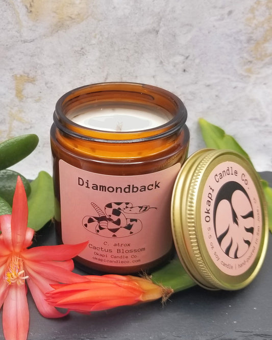 Diamondback Rattlesnake Soy Candle - Cactus Blossom Fragrance