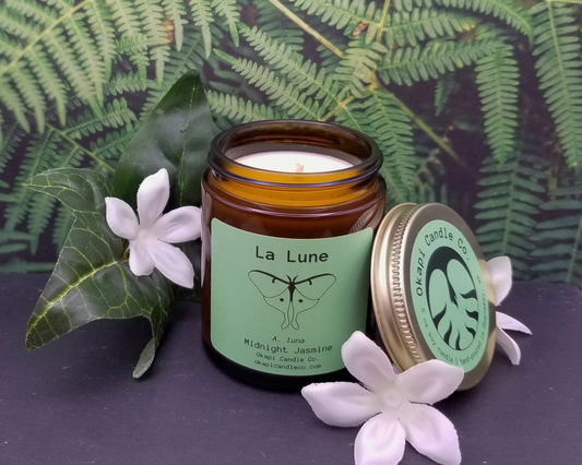 Luna Moth Soy Candle - Midnight Jasmine Fragrance