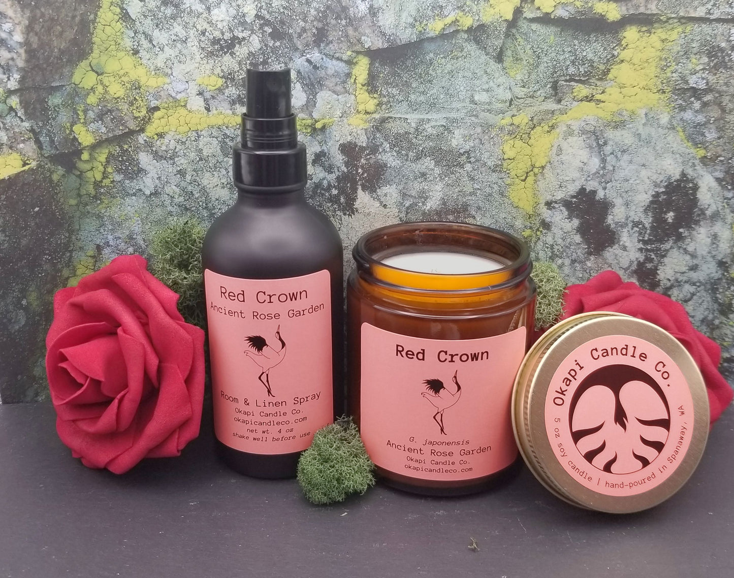 Red Crowned Crane Room & Linen Spray - Ancient Rose Garden Fragrance