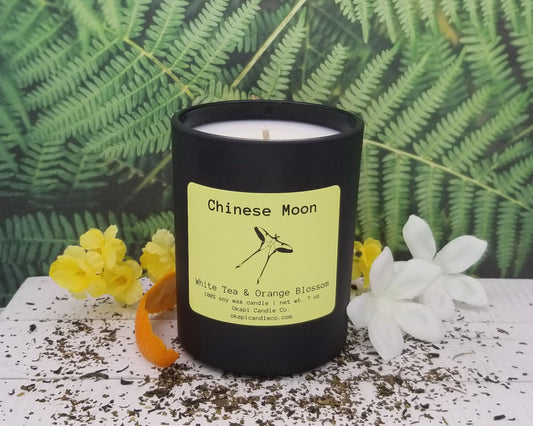 Chinese Moon Moth Soy Candle - White Tea & Orange Blossom Fragrance