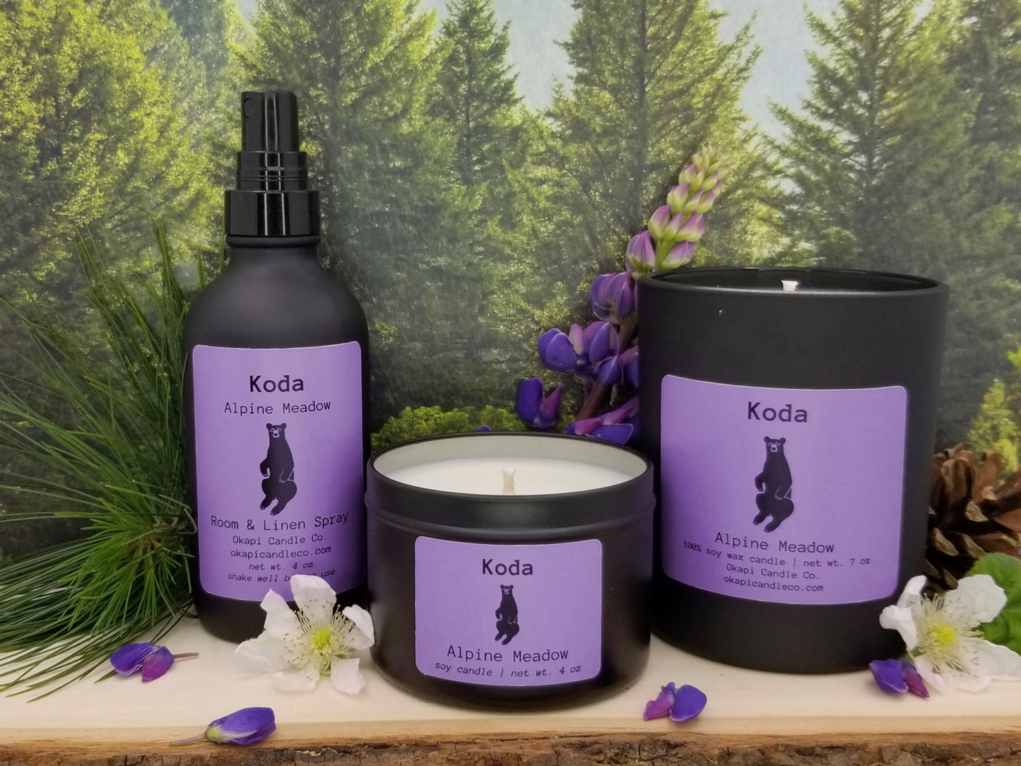 Koda Black Bear Room & Linen Spray - Alpine Meadow Fragrance