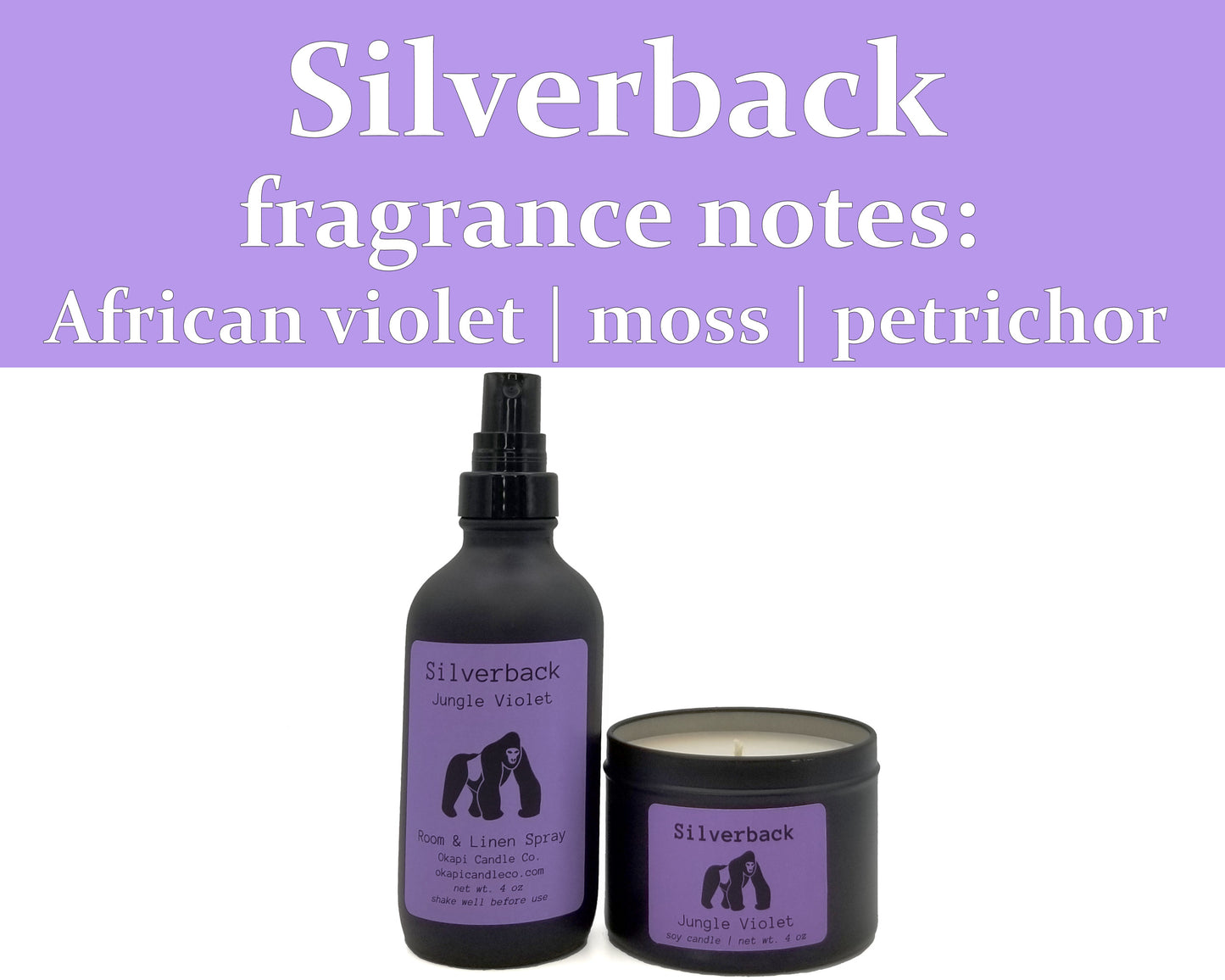 Silverback Gorilla Room & Linen Spray - Jungle Violet Fragrance