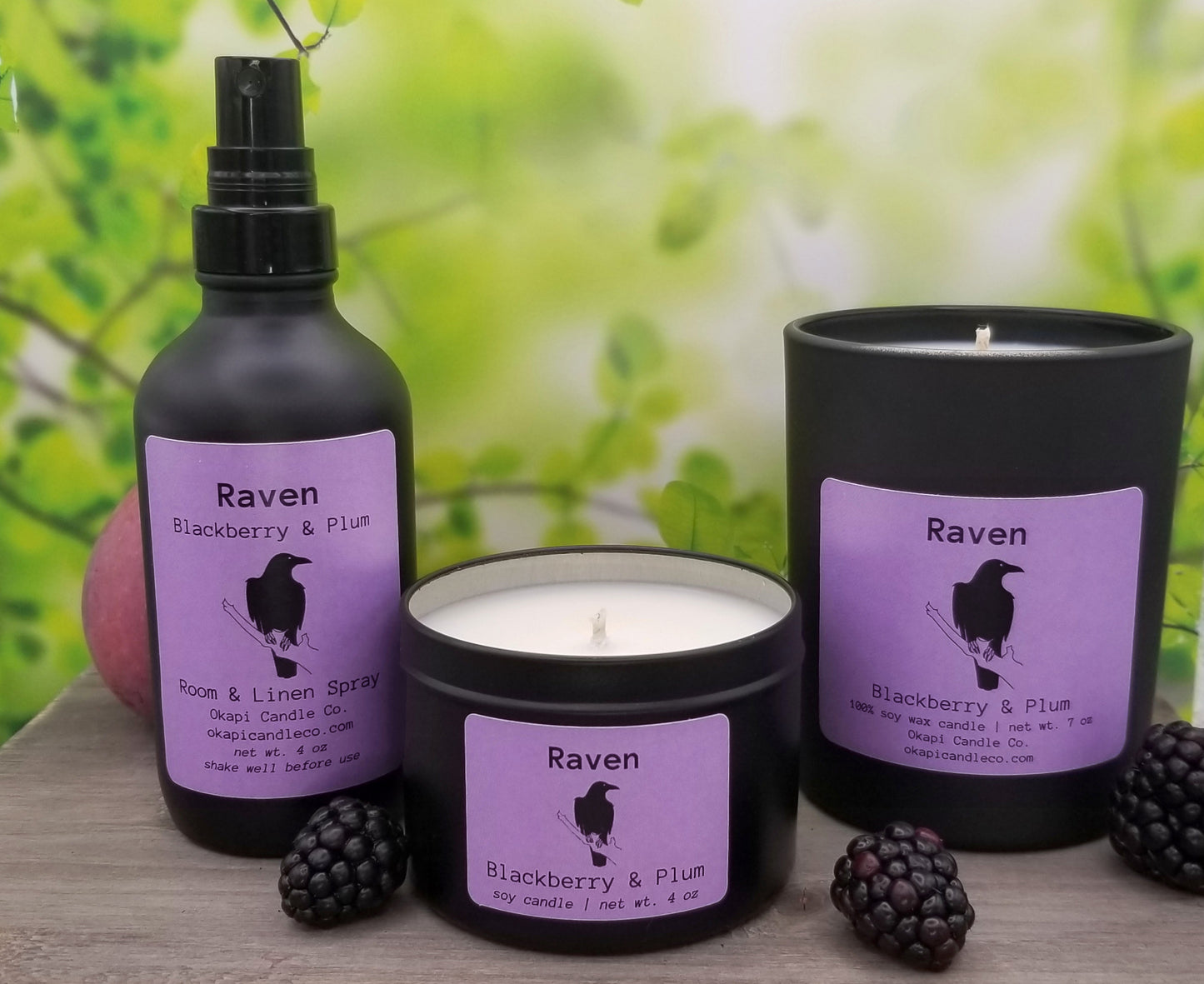 Raven Soy Candle - Blackberry & Plum Fragrance