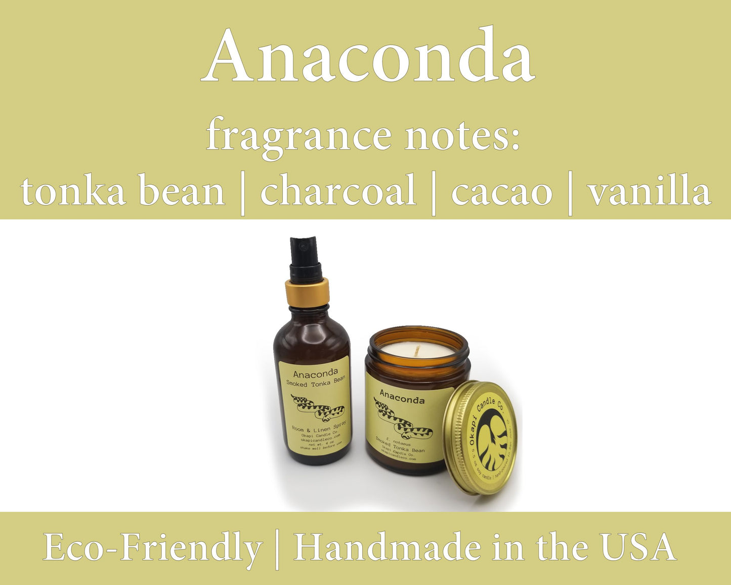 Anaconda Soy Candle - Smoked Tonka Fragrance