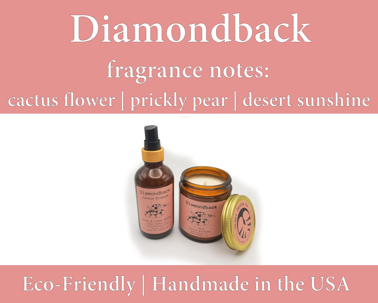 Diamondback Rattlesnake Soy Candle - Cactus Blossom Fragrance