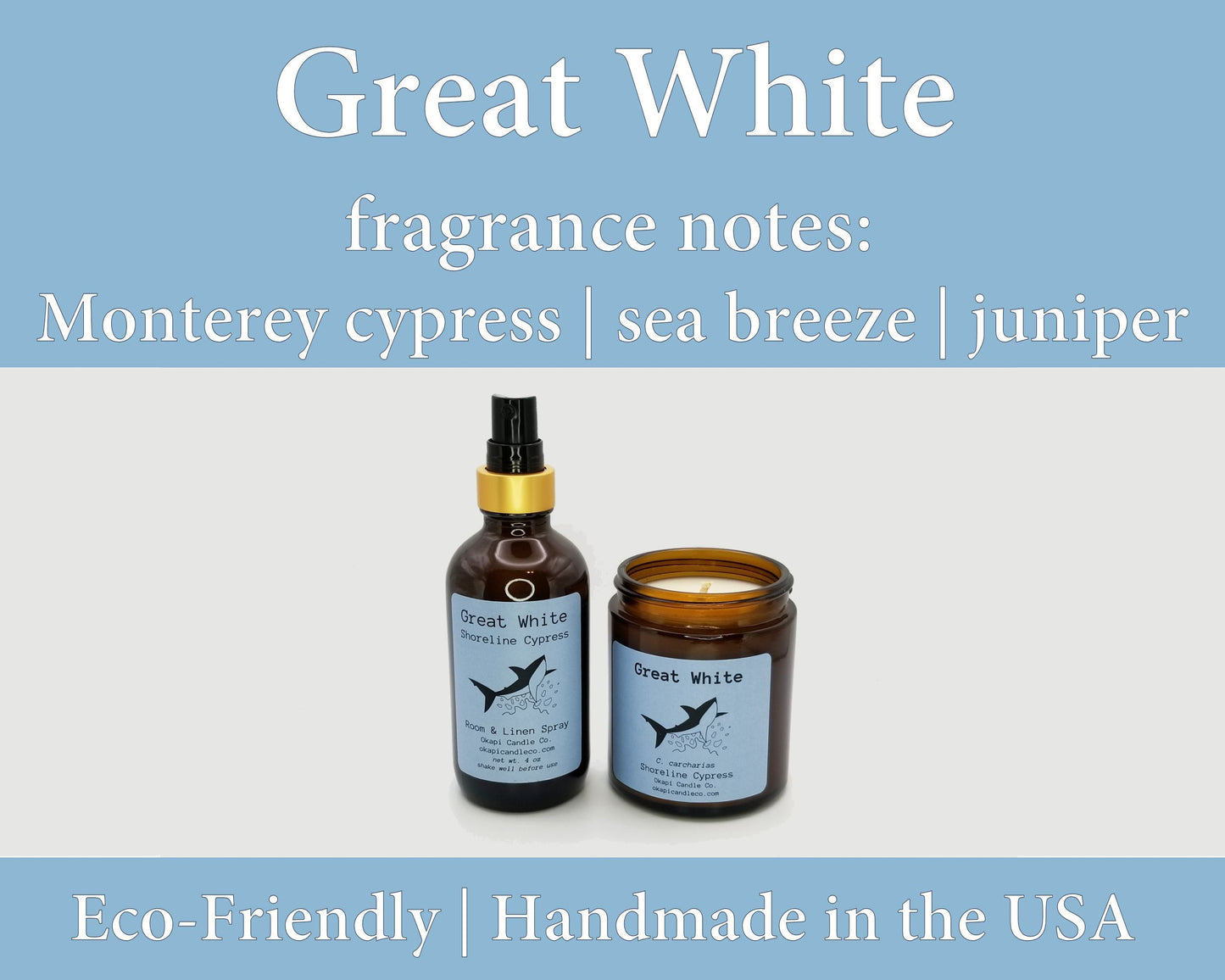 Great White Shark Soy Candle - Shoreline Cypress Fragrance