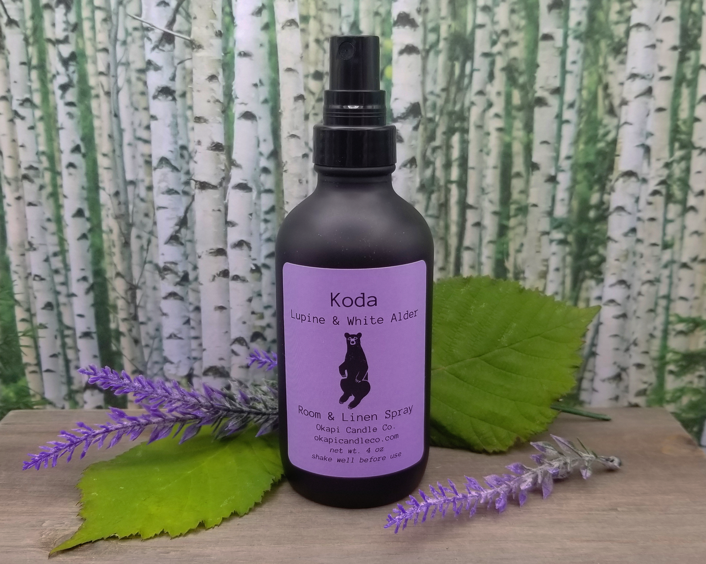 Koda Black Bear Room & Linen Spray - Lupine & White Alder Fragrance